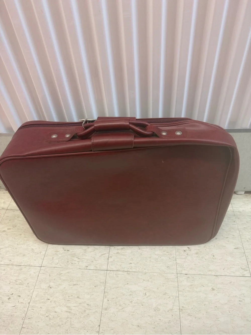 Men's Leather Travel Case in Deep Burgundy
